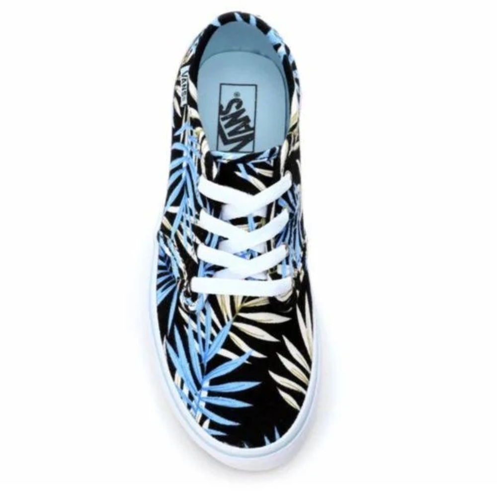 Vans Camden Unisex Kids Black and Blue Palms Sneakers